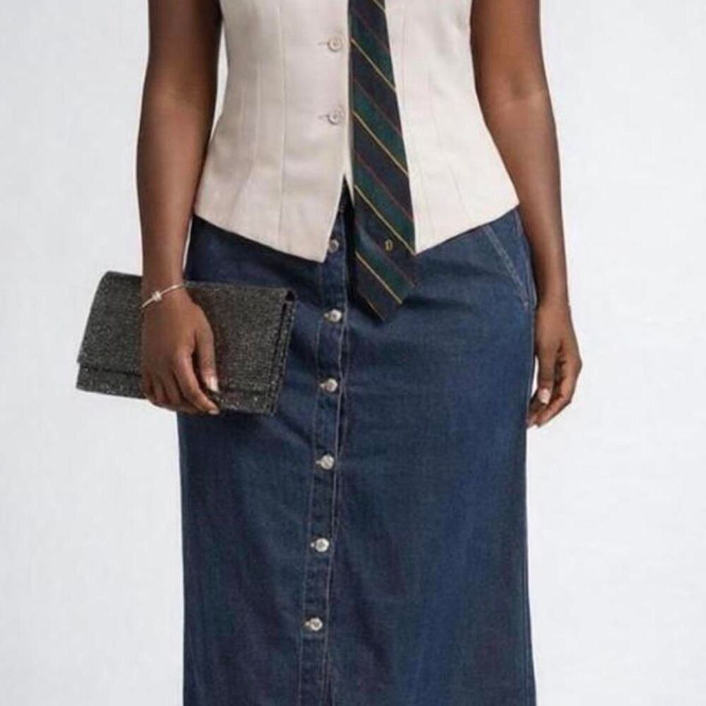 7-for-all-mankind Women's Blue and Navy Skirt